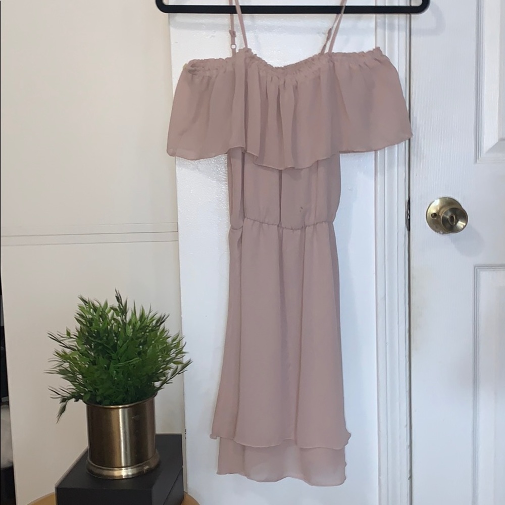 Light pink off shoulder dress